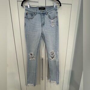 Monkey Ride Distressed Light Blue Jeans